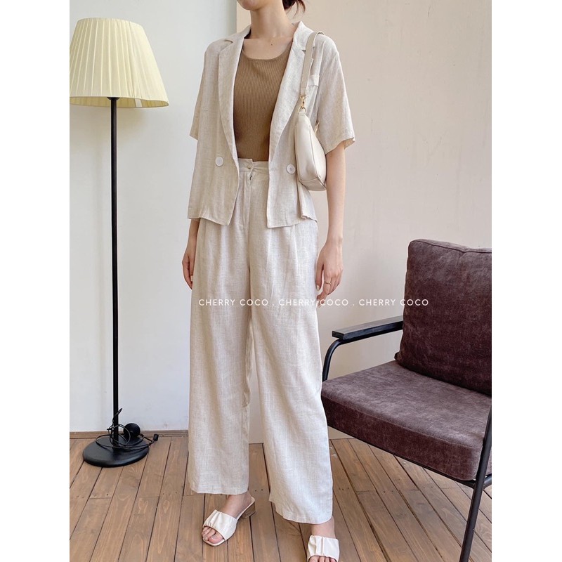 Blazer đũi 2 cúc 52620 CHERRYCOCO | BigBuy360 - bigbuy360.vn