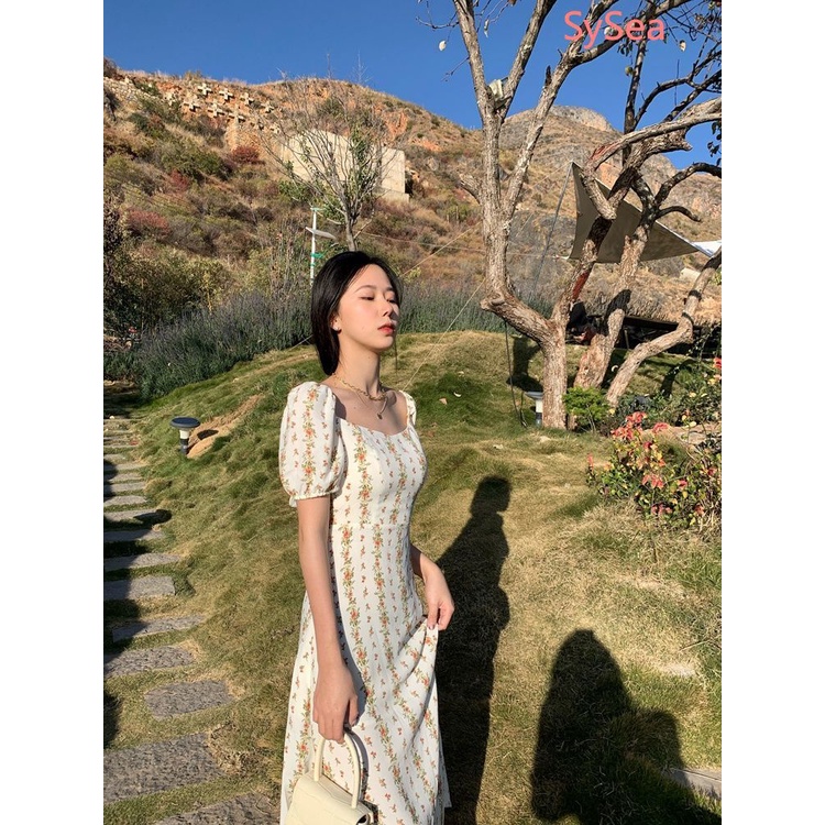 Đầm Hoa Phối Nơ Phong Cách Vintage Thời Trang Mùa Hè