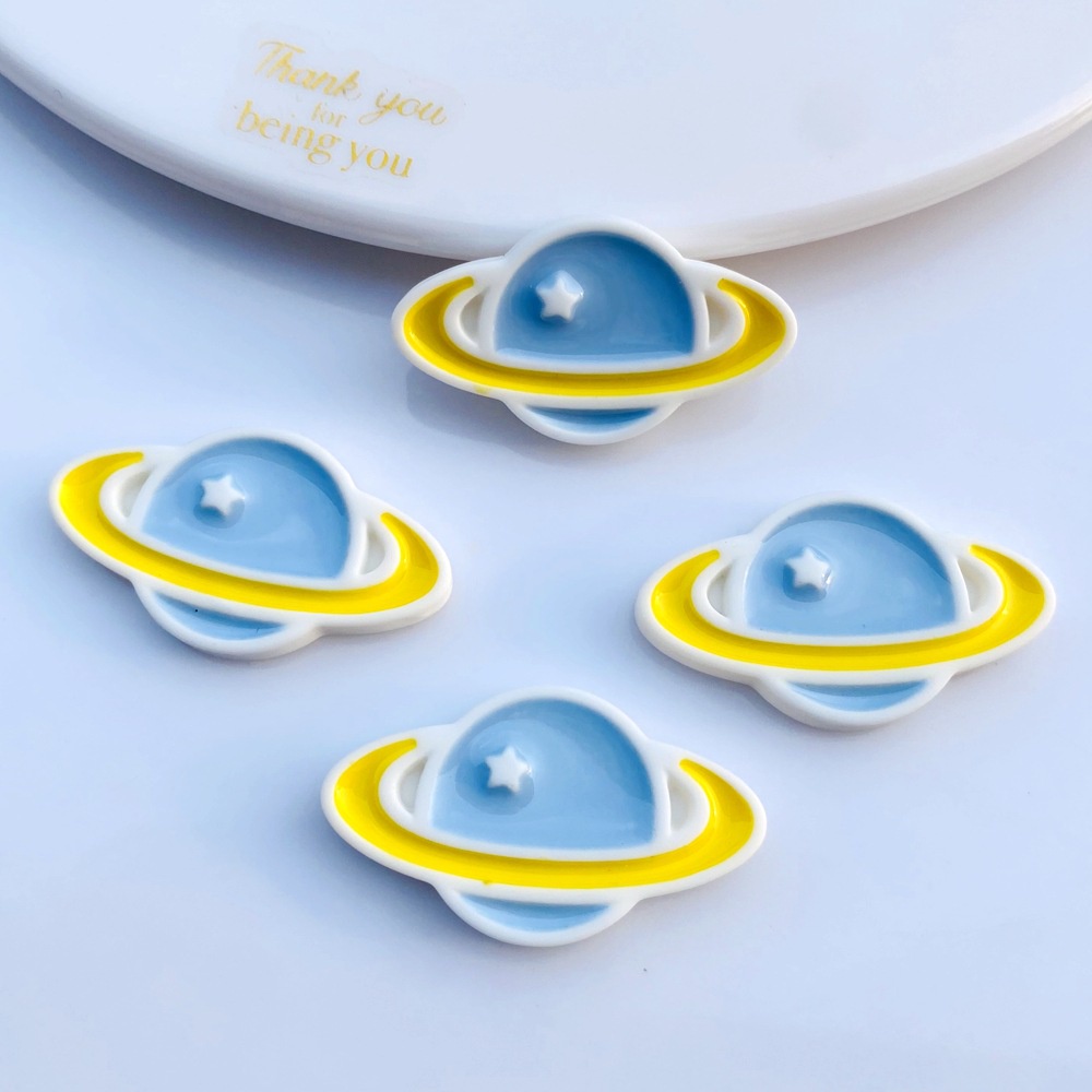 Set 10 Phụ Kiện Kẹp Tóc/Điện Thoại Hình Phi Hành Gia/Tàu Không Gian/Tàu Vũ Trụ Mini DIY