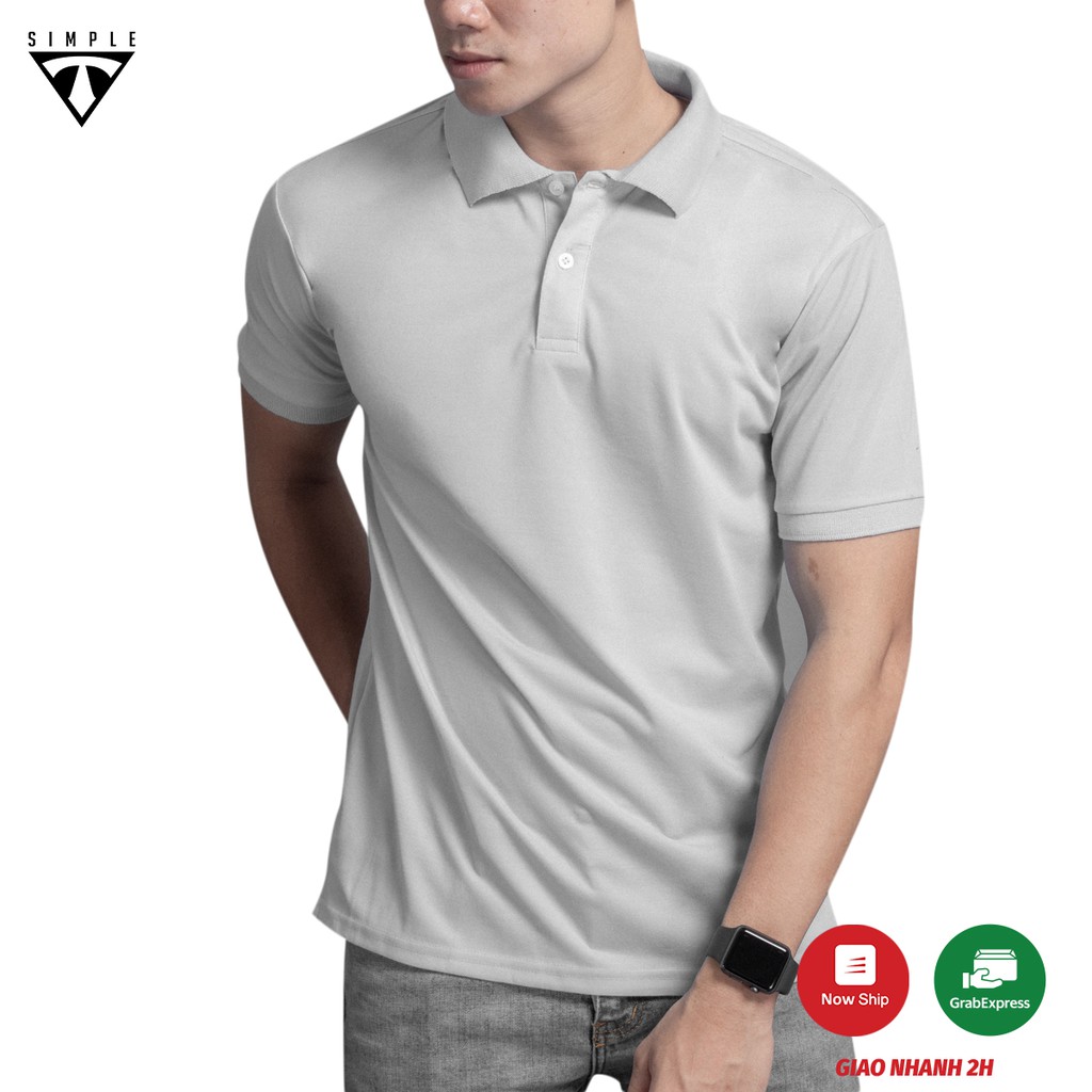 Áo Polo Nam cổ bẻ TSIMPLE cổ trụ tay lỡ vải thun cá sấu Cotton thời trang, chuẩn form, sang trọng lịch lãm màu Xám chì | WebRaoVat - webraovat.net.vn