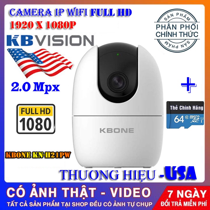 Camera IP WIFI xoay 360 , camera KBONE H21P full HD 1080p , KBONE H41P 4M chính hãng , bảo hành 24 tháng