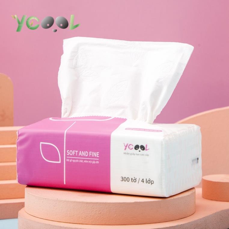 Giấy ăn gấu trúc khăn giấy tre YCOOL 1 thùng 30 gói 300 tờ A7