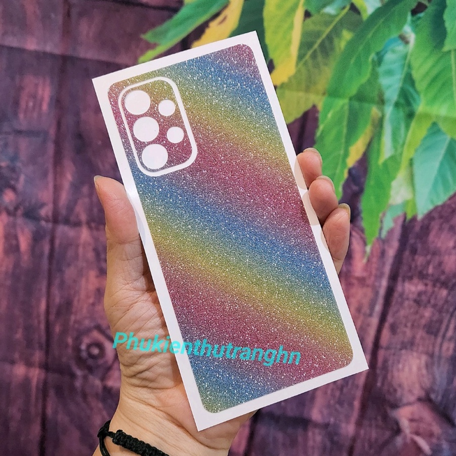 Miếng dán mặt lưng kim tuyến nhiều màu Samsung A52 A52S A72 A71 A51 S20 FE S21 FE S22 S22 PLUS S22 Ultra M51 M52 A90 5G