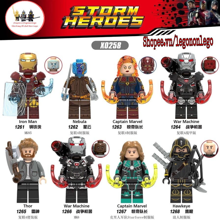 Minifigure Marvel nhân vật siêu anh hùng Iron man người sắt ronin X0258