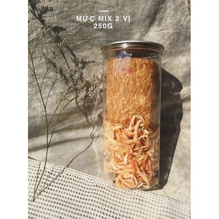HỦ 250gr 🔥 Mực mix 2 loại ( mực hấp nước dừa + mực cán tẩm vị )