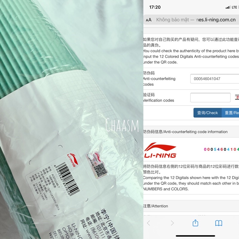 CHÍNH HÃNG-Thảm tập gym LINING NBR bổ sung màu mới-size to ở link khác SẴN