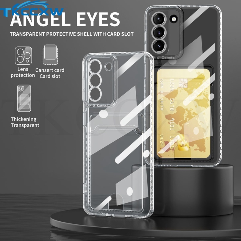Ốp Điện Thoại TPU Mềm Trong Suốt Có Ngăn Đựng Thẻ Cho Samsung Galaxy S22 S21 Ultra S21 S22 Plus S20 S21 FE Note 20 Ultra Note 10 Pro Note 9 8