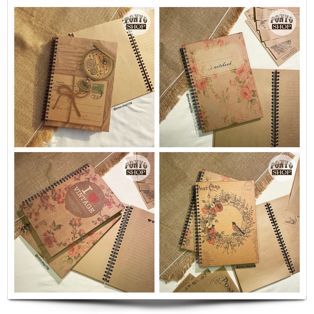Sổ tay Handmade Vintage (Chủ đề Mẫu Cổ điển) - PONYO Shop