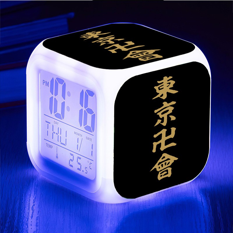 Đồng hồ báo thức để bàn BANG TOKYO MANJI anime Tokyo Revengers Kịch Trường Của Takemichi anime chibi đèn LED đổi màu