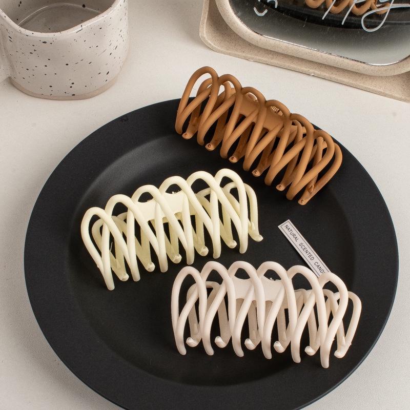 Kẹp tóc càng cua hình bánh rế tone màu vintage