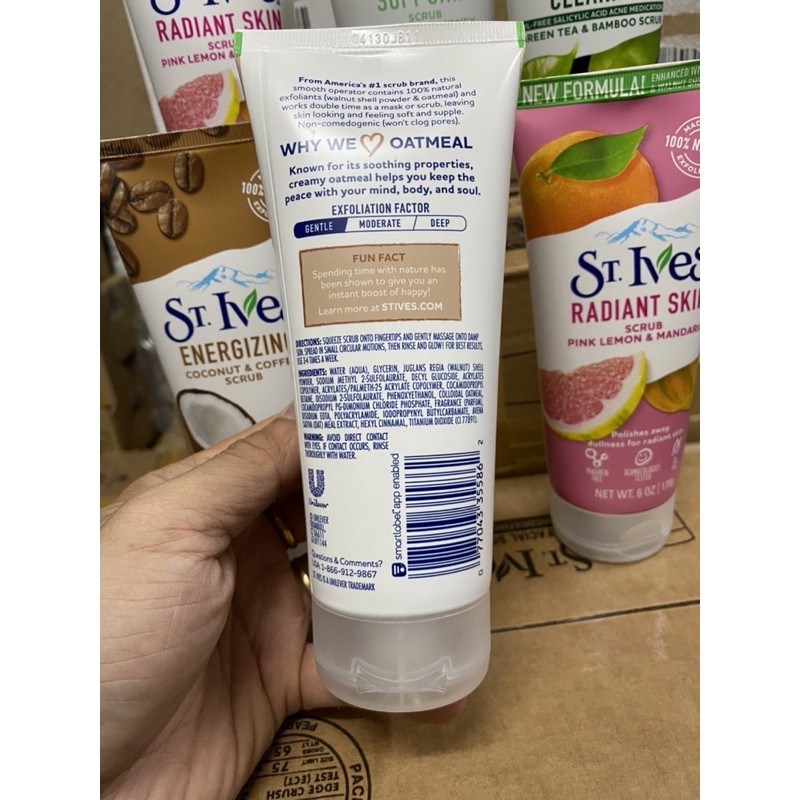 [Date 08/2024] Sữa Rửa Mặt tẩy tế bào chết sạch mụn sáng da St.Ives 170g Chính Hãng