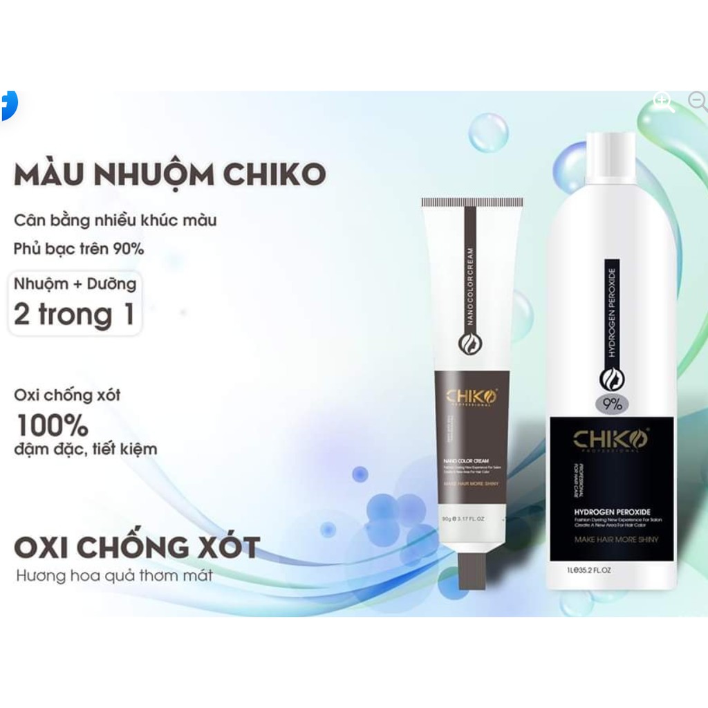 Oxy Trợ Nhuộm [FREE SHIP] Oxi Trợ Nhuộm Chiko - Hương Dứa, thơm, không xót da đầu -1000ml - 0103 | BigBuy360 - bigbuy360.vn
