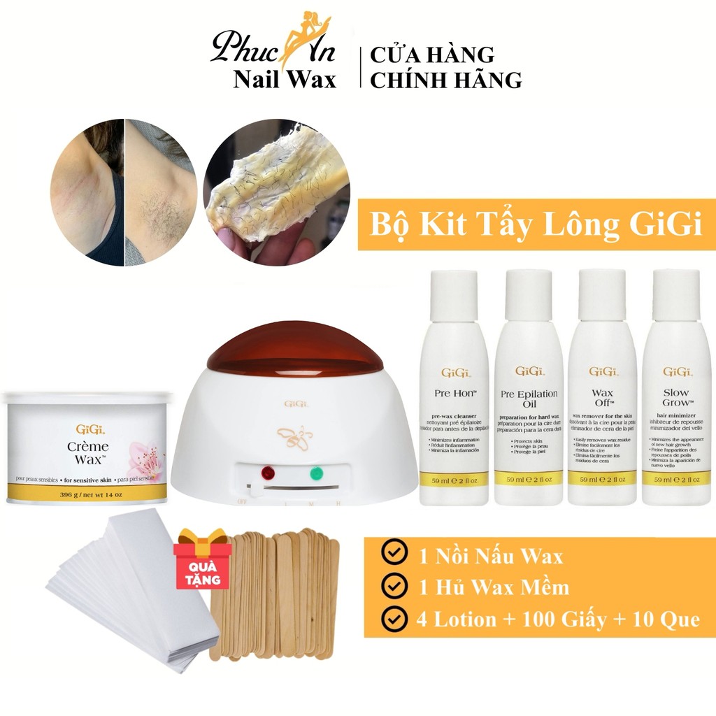 Bộ Dụng Cụ Tẩy Lông Chính Hãng GiGi, Gồm Máy Làm Ấm Sáp Bằng Điện Kèm Sáp Tẩy Lông , Và Bộ Dưỡng Da Vệ Sinh Sau Khi Wax | BigBuy360 - bigbuy360.vn