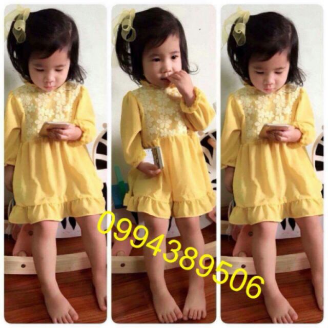 Sỉ 85k từ 2c lẻ 105k váy voan đáp ren ngực size 1-7
