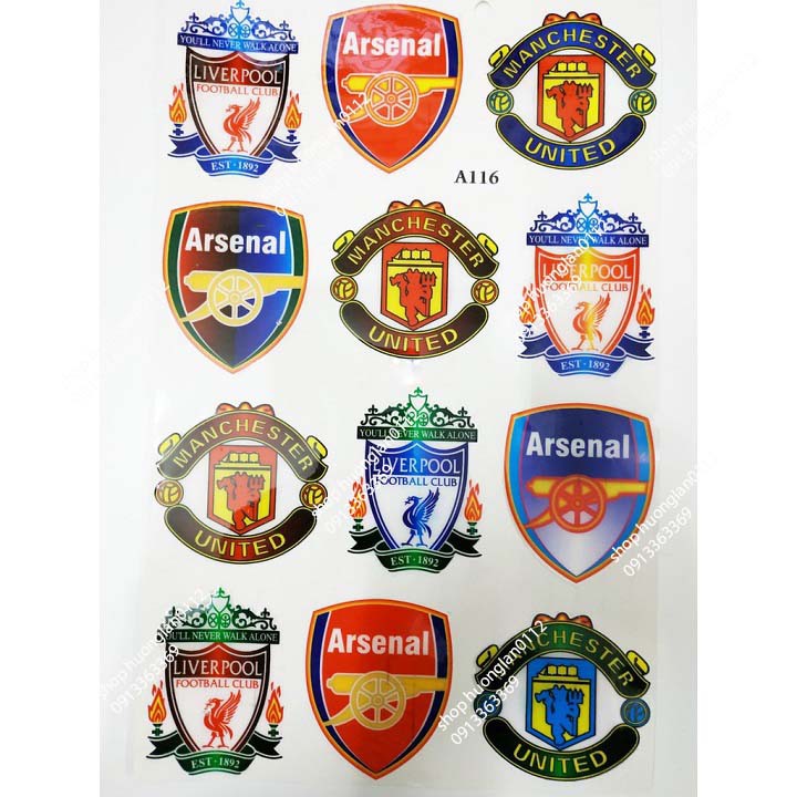 Tem Decal Dán Trang trí Xe Máy tên các đội bóng