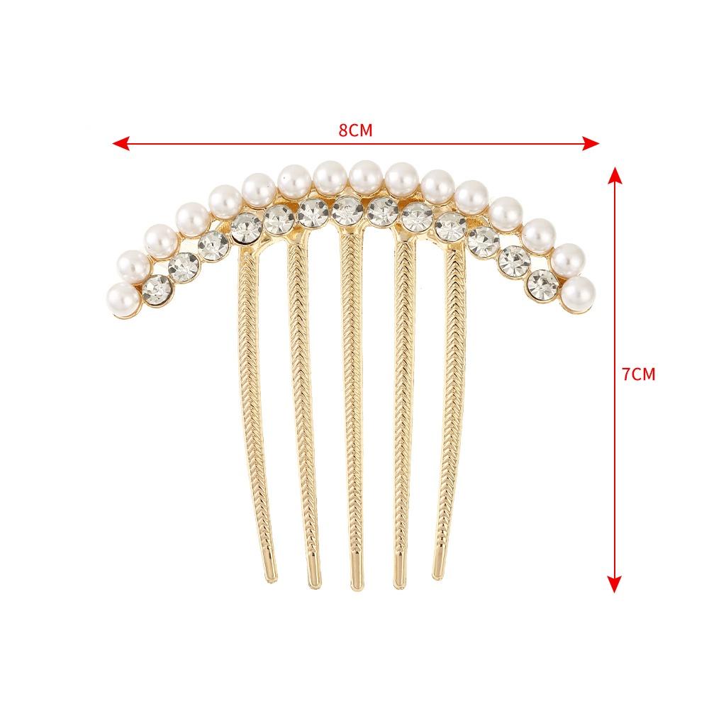 PVN50548 Lược Cài Tóc Kim Loại Đính Ngọc Phong Cách Hàn Quốc Cho Nữ Giá Rẻ