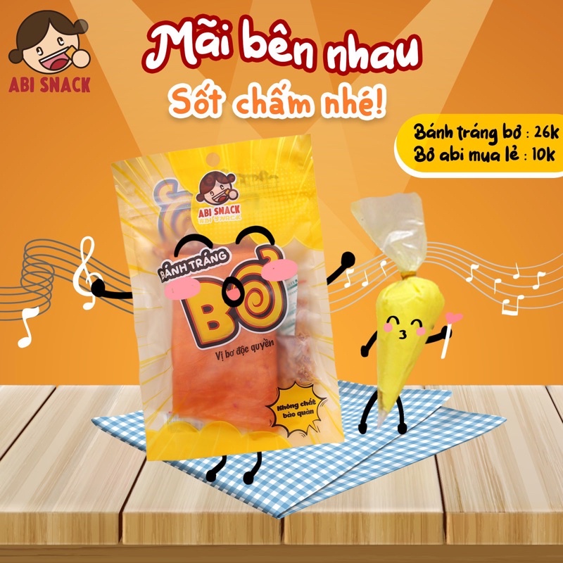 Bánh tráng Abi bơ 150g vị ngon, giòn đồ ăn vặt cho giới trẻ Sài Thành vệ sinh an toàn thực phẩm