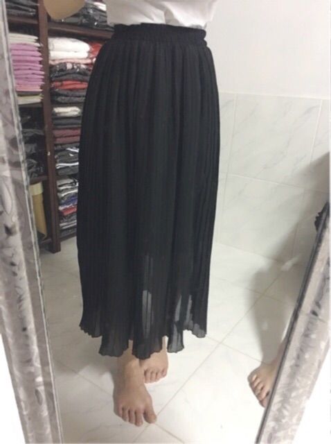 Chân váy voan dập li midi | BigBuy360 - bigbuy360.vn