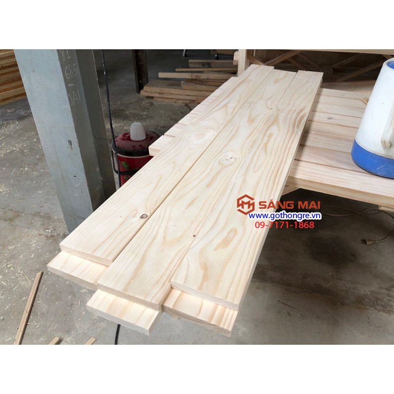 [MS09] Tấm gỗ thông mặt rộng 10cm x dày 1,5cm x dài 1m + láng mịn 4 mặt