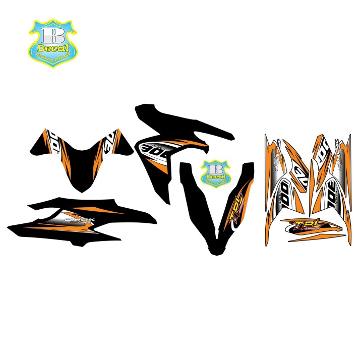 ( Quí khách vui lòng mang ra tiệm cho thợ dán ) Tem vario CLICK 300i cam đen 2020