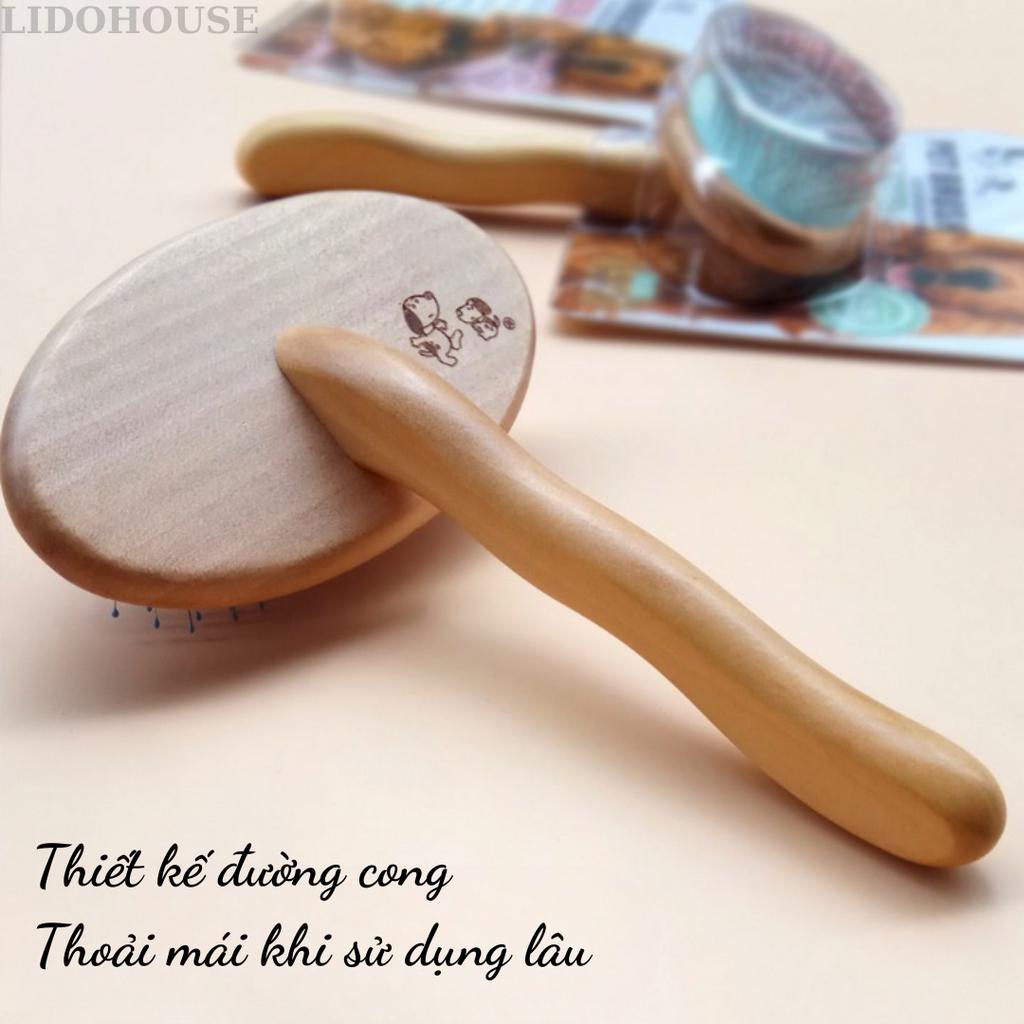 Lược chải lông thú cưng cán gỗ Pet Brush –  – Lido House Shop & Hotel
