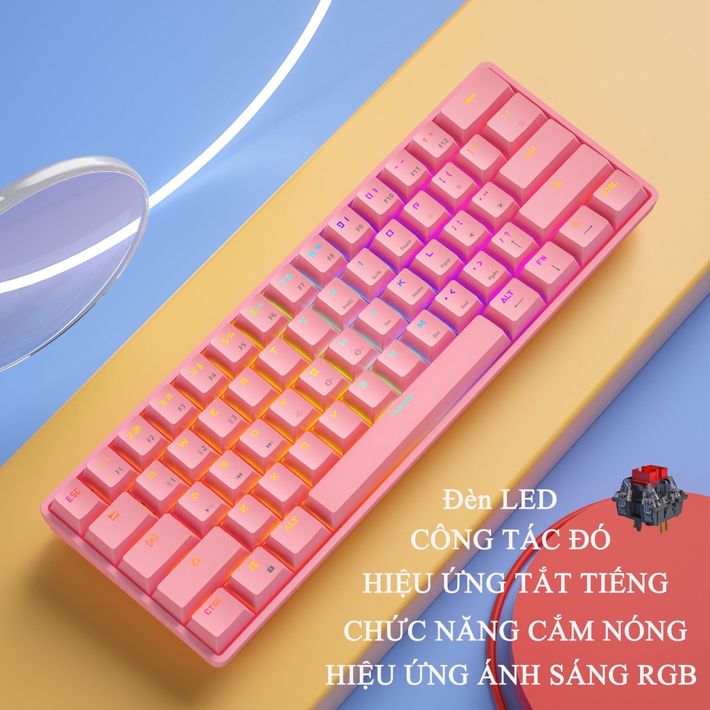Bàn phím cơ LEAVEN K28 cắm nóng Hiệu ứng ánh sáng RGB đích thực Bàn phím không dây Bluetooth