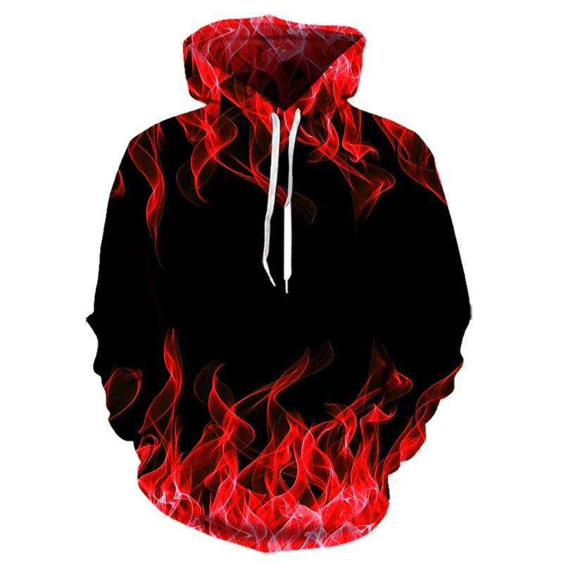 Áo hoodie In Hình Ngọn Lửa Đen 3D Thời Trang Thu Đông Mới 2022 Cho Nam Và Nữ