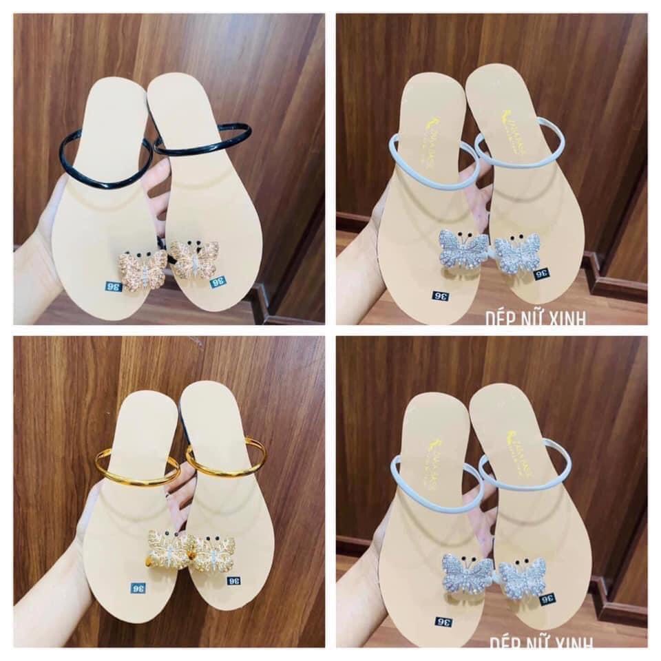 Dép Nữ Sỏ Ngón Đính Đá Màu Sắc Trẻ Trung, Dễ Phối Đồ