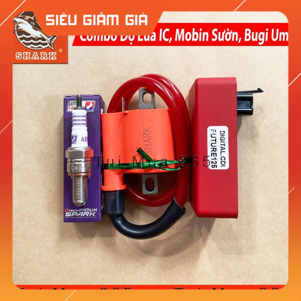 Combo Độ dàn lửa IC, Mobin, Bugi Uma cho Wave Alpha 110, Blade 110, Future 125 SHARK Malaysia chính hãng