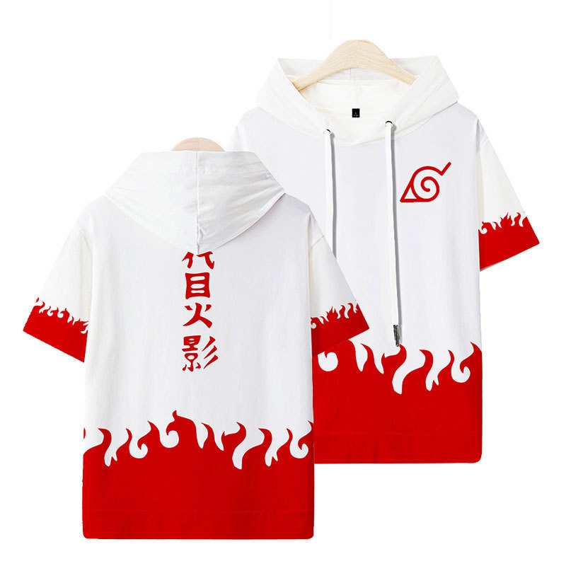 Áo Hoodie Ngắn Tay In Hình Anime Naruto Phối Màu Cá Tính