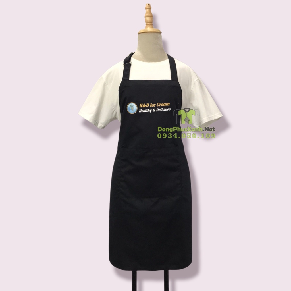 Tạp dề in logo theo yêu cầu May tạp dề đồng phục đẹp