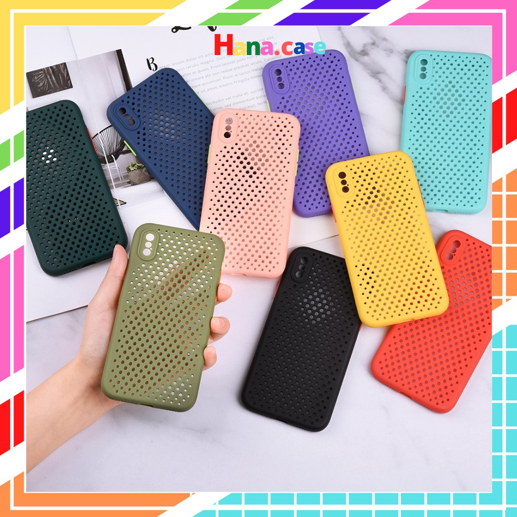 SIÊU BỀN-SIÊU RẺ-HOT- Ốp điện thoại silicon tản nhiệt thoáng khí cho iPhone X XS MAX XR 7 8 Plus SE 2020