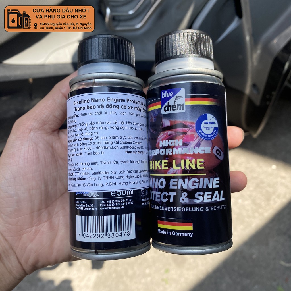 Phụ gia nhớt Bảo Vệ Động Cơ BlueChem Nano Engine Protect & Seal cho xe máy - 50 mL