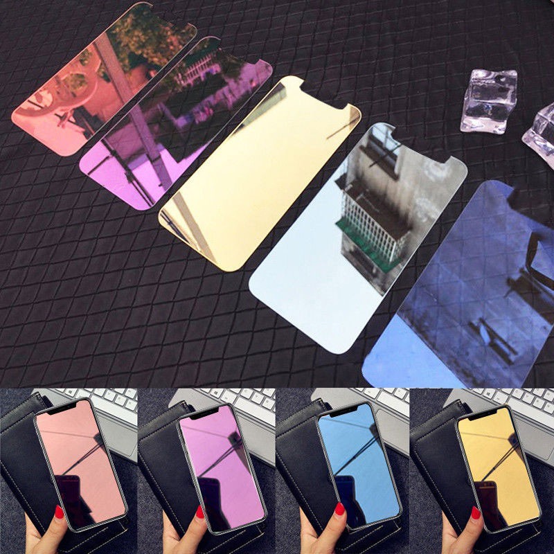Ốp Điện Thoại Kính Cường Lực Tráng Gương In Hình Tắc Kè Hoa Cho iPhone 12 11 Pro Max X XS XR SE 6 6s 7 8 Plus