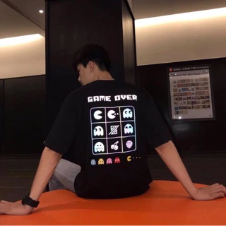 Áo phông tay lỡ unisex chữ over game