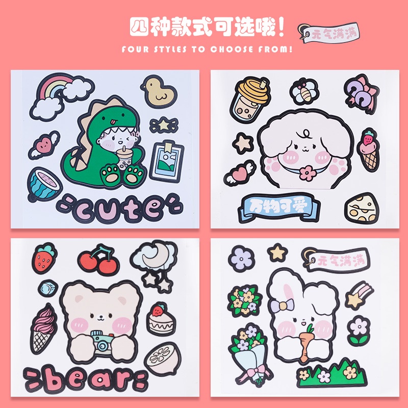 Miếng dán PVC Liarty trang trí vật dụng in hoạt hình không thấm nước xinh xắn