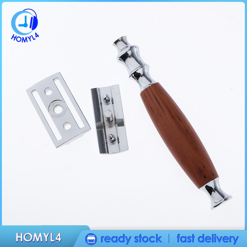 Dao Cạo Râu Tay Cầm Bằng Gỗ Hai Mặt An Toàn Tiện Dụng