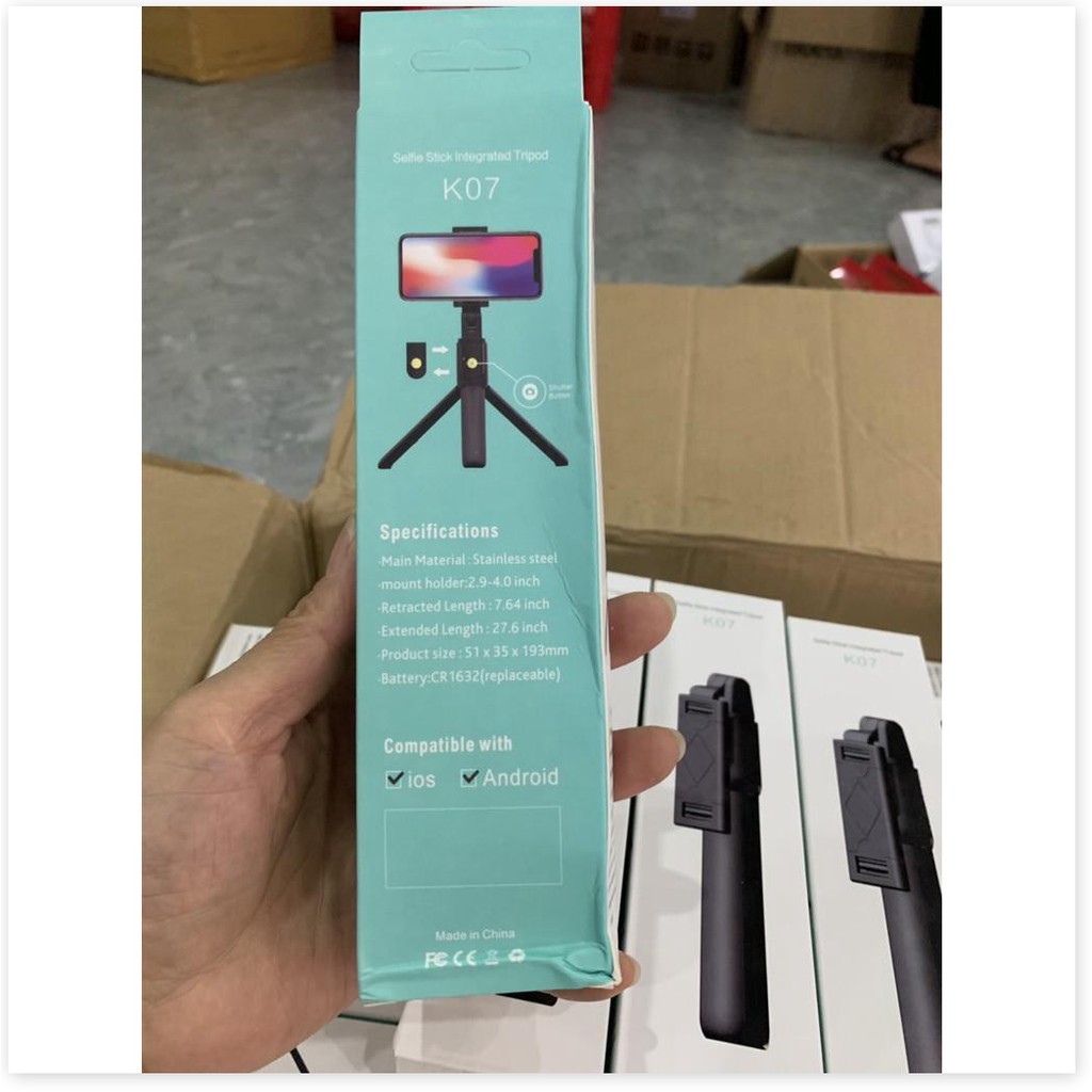 [CHỤP ẢNH TỪ XA] GẬY TRIPOD 3 CHÂN K07 KẾT NỐI BLUETOOTH CAO 72CM CHỐNG RUNG LẮC SELFIE TIK TOK LIVESTREAM 3210 XIAOMI