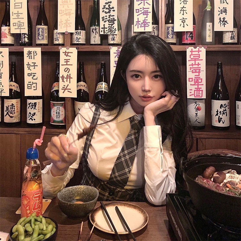 Set Áo Sơ Mi Ngắn + Áo Khoác Không Tay + Chân Váy Thiết Kế Mới Ngọt Ngào Thời Trang Mùa Xuân Dành Cho