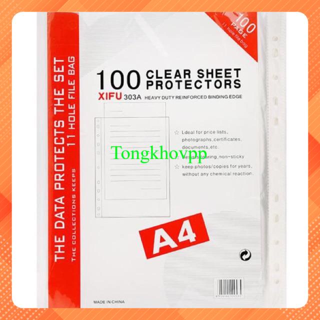 Sơ mi đục lỗ XiFu 303A A4 (Tập 100 tờ) - Bìa lá A4