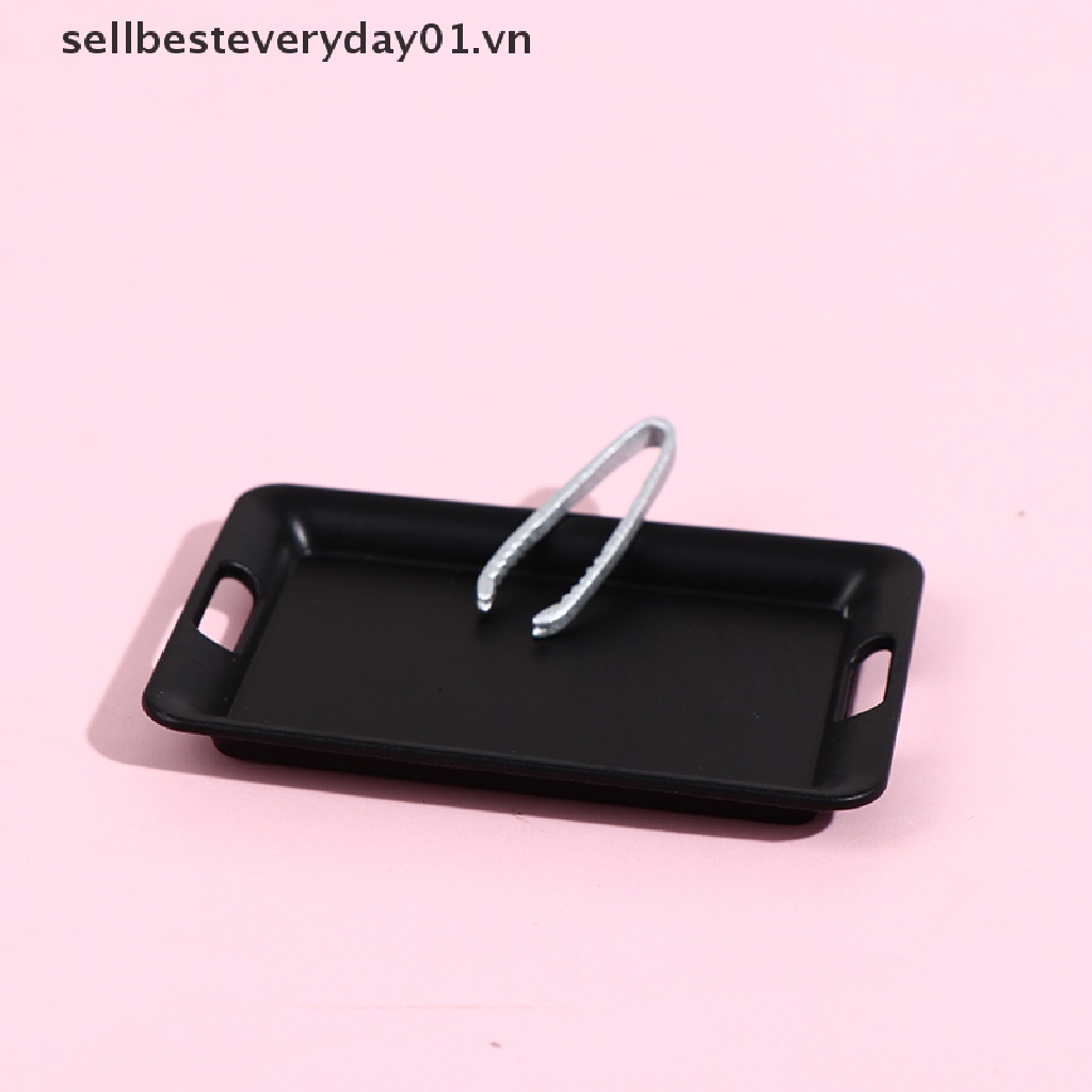 Khay kim loại nhỏ xinh đựng đồ chơi nhà búp bê tỉ lệ 1/ 12