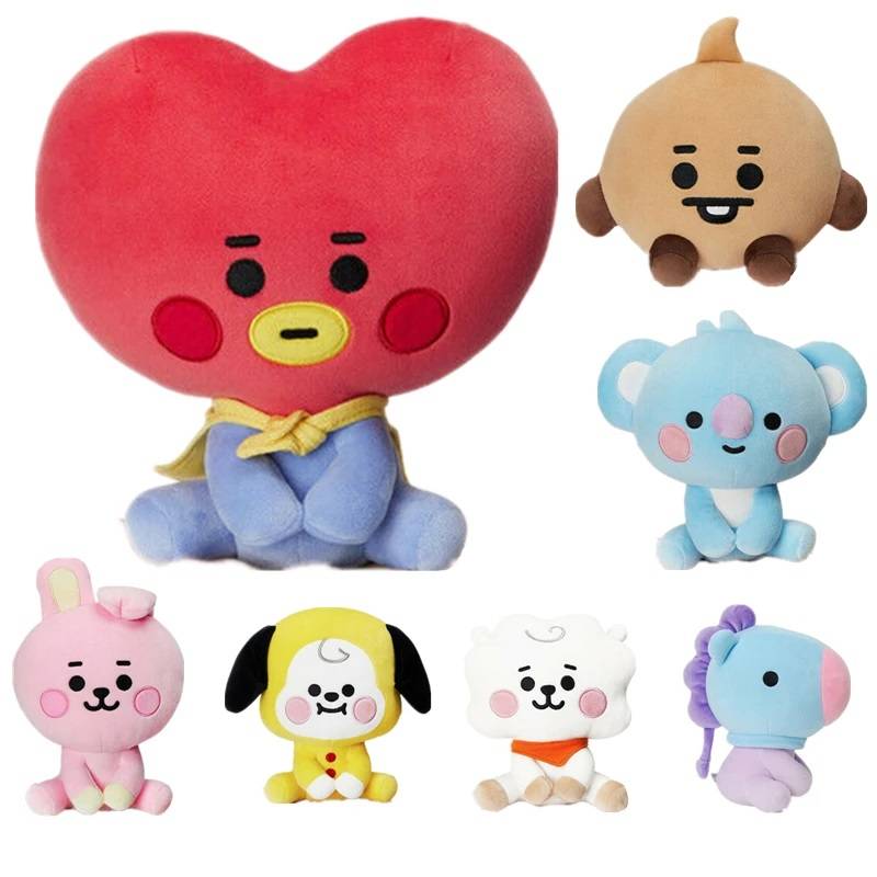 Móc khóa Kpop BTS BT21 Cute Plush Cartoon Keychain Kids Keychain Key Holder Car Bag Pendant Charms Fans Fashion Gift CHIMMY COOKY KOYA MANG RJ SHOOKY TATA