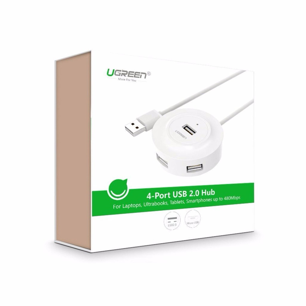 Hub USB 2.0 4 cổng tốc độ cao UGREEN CR106 CR123