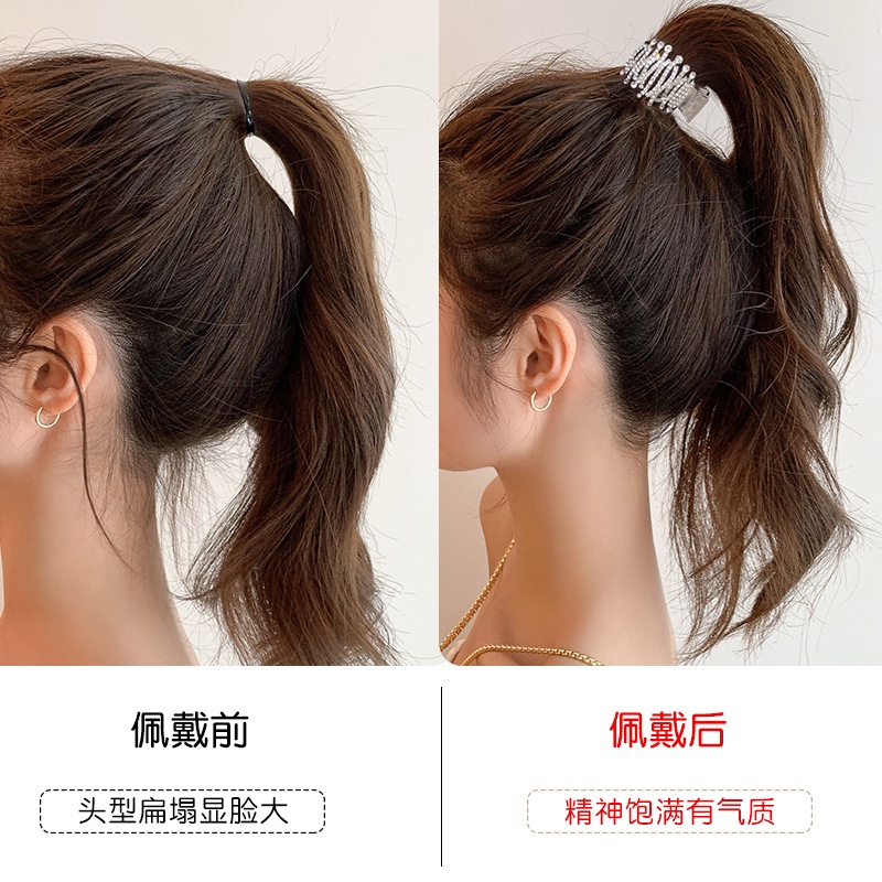 [Magpie] Hairpin Ladies Fashion Alloy Rhinestone Grab Clip Korean Ponytail Grab Clip