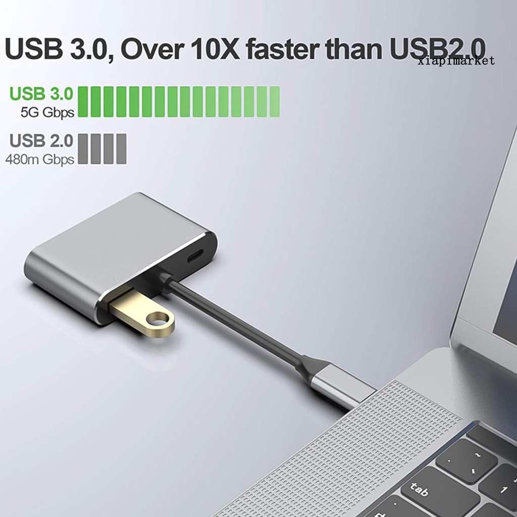 Bộ Chuyển Đổi Hub 4k Vga 1080p Pd Usb 3.0 Usb-C 4 Trong 1