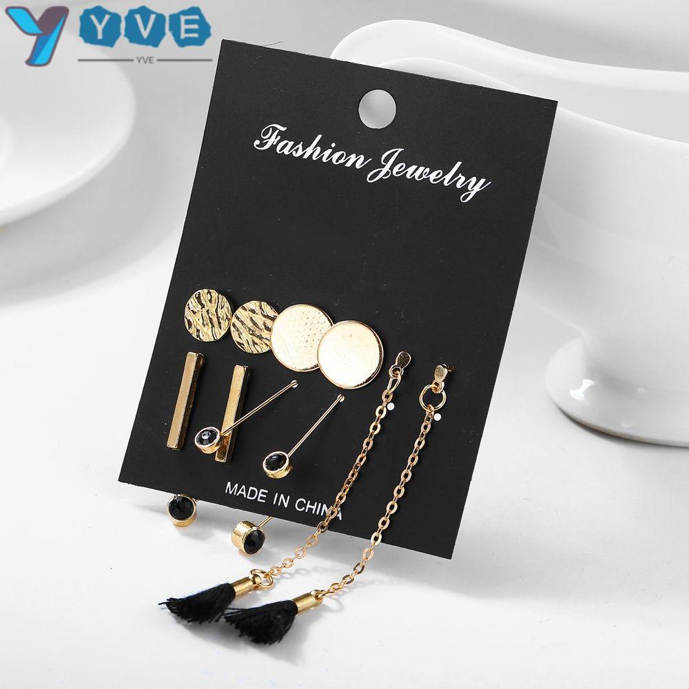 Set 5 đôi khuyên tai thiết kế đơn giản hợp thời trang