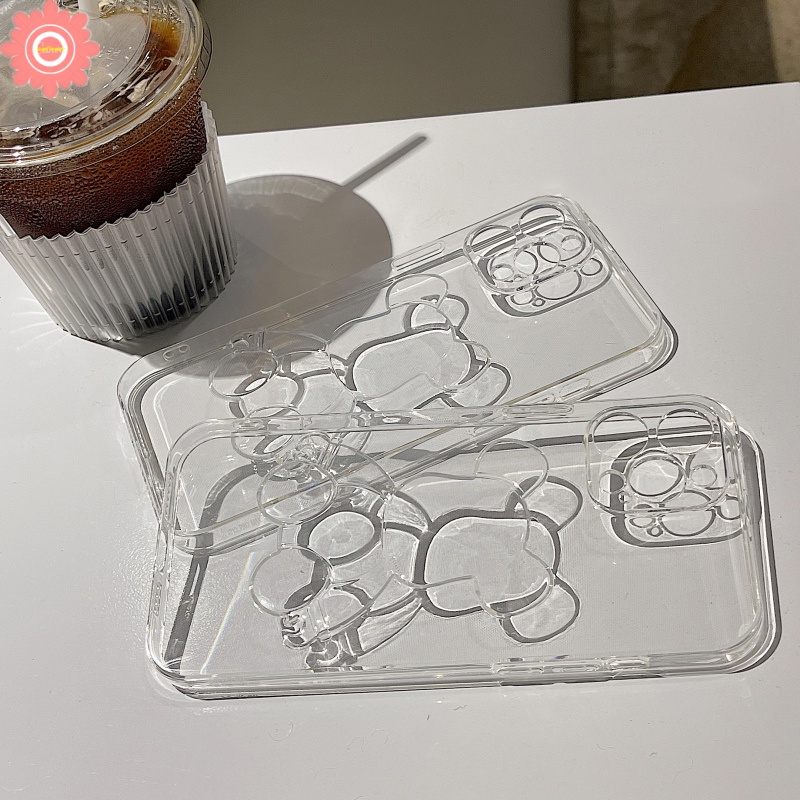 Ốp Điện Thoại TPU Mềm Trong Suốt Hình Gấu Hoạt Họa 3D Cho iPhone 11 7 8 6 6s 14 Plus 12 13 14 Pro MAX XR X XS MAX SE 2020