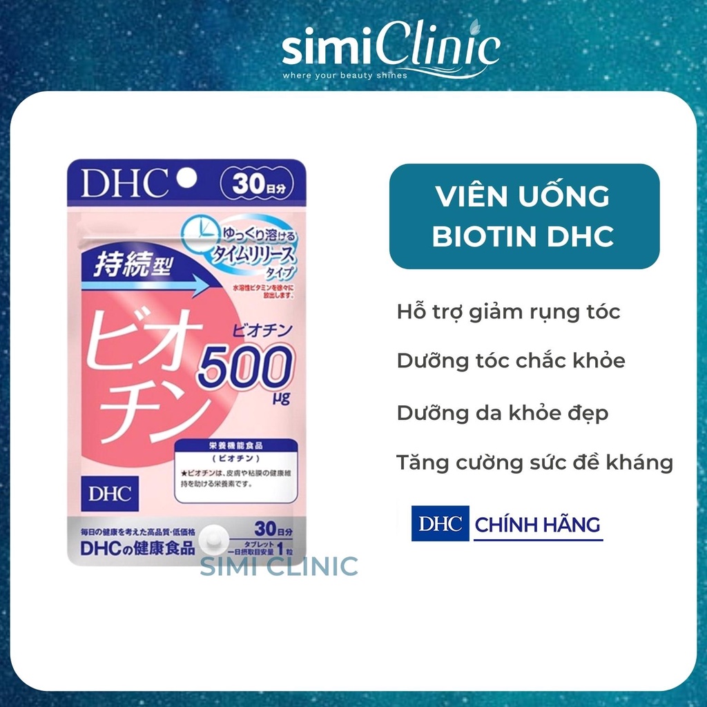 Viên uống mọc tóc Biotin DHC Nhật Bản ngăn rụng hỗ trợ mọc tóc làm đẹp dưỡng da và móng khỏe mạnh tăng sức đề kháng