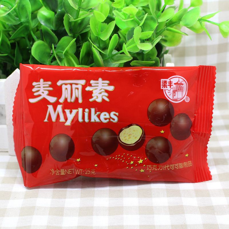 Kẹo socola Mylikes gói 25g, viên sô cô la nhân xốp