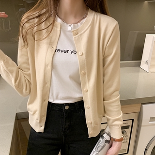 Áo Khoác Cardigan Dệt Kim Màu Sắc Thời Trang 2020 Cho Nữ